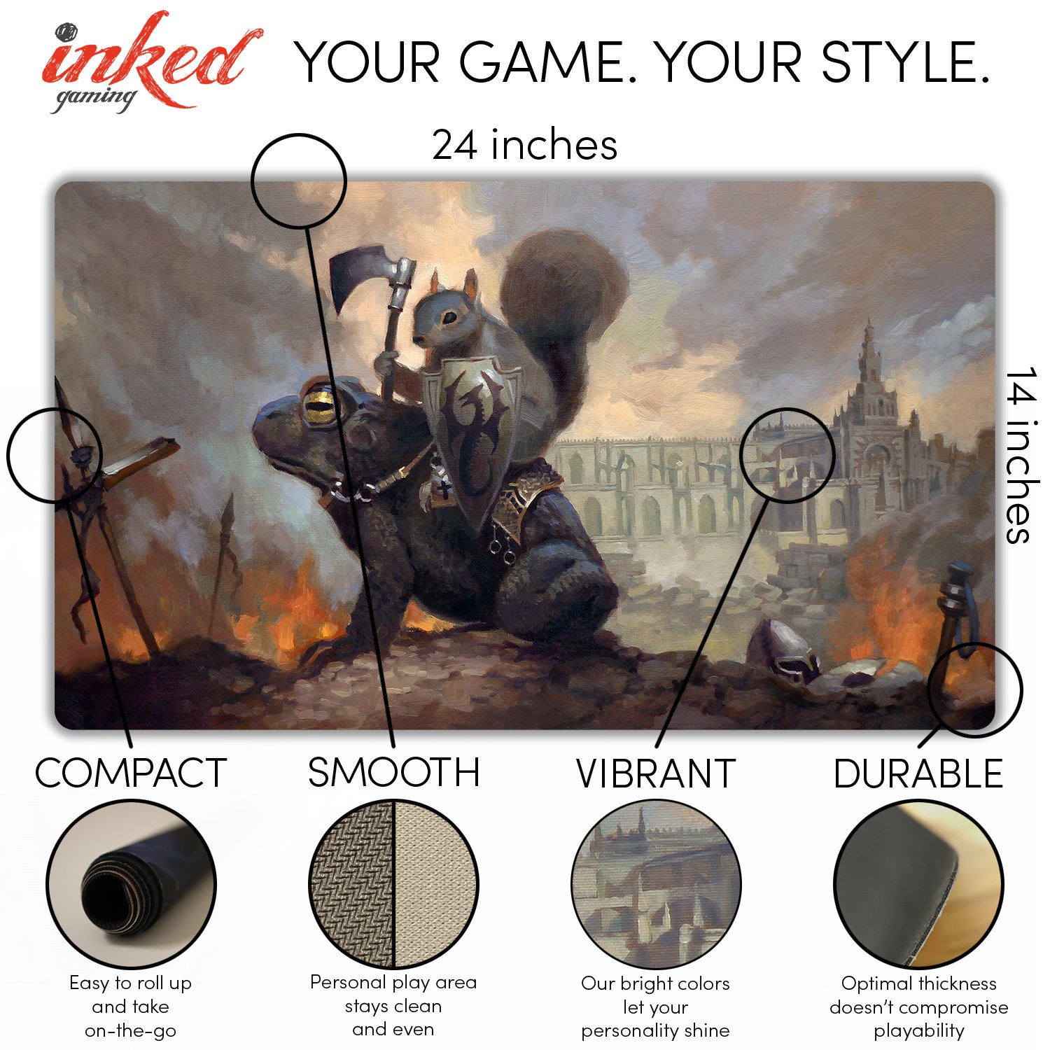 Inked Playmats Toad Rider Playmat Inked Gaming TCG Game Mat for Cards