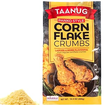 DOUzzle Kosher, Panko Style Corn Flake Crumbs 14.3 Ounce, 1 Pack Crispy Coating Crumbs for Frying & Baking, Larger & More Flavorful Than Regular Cornflake Crumbs