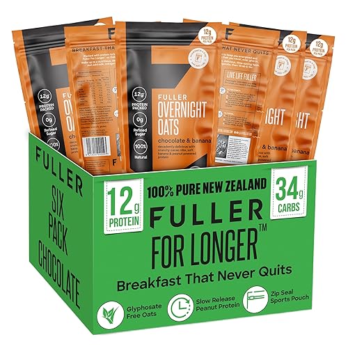 Deliciosa avena de plátano de chocolate con alto contenido de proteínas  FULLER diseñado por nutricionistas para más tiempo con bajo contenido de