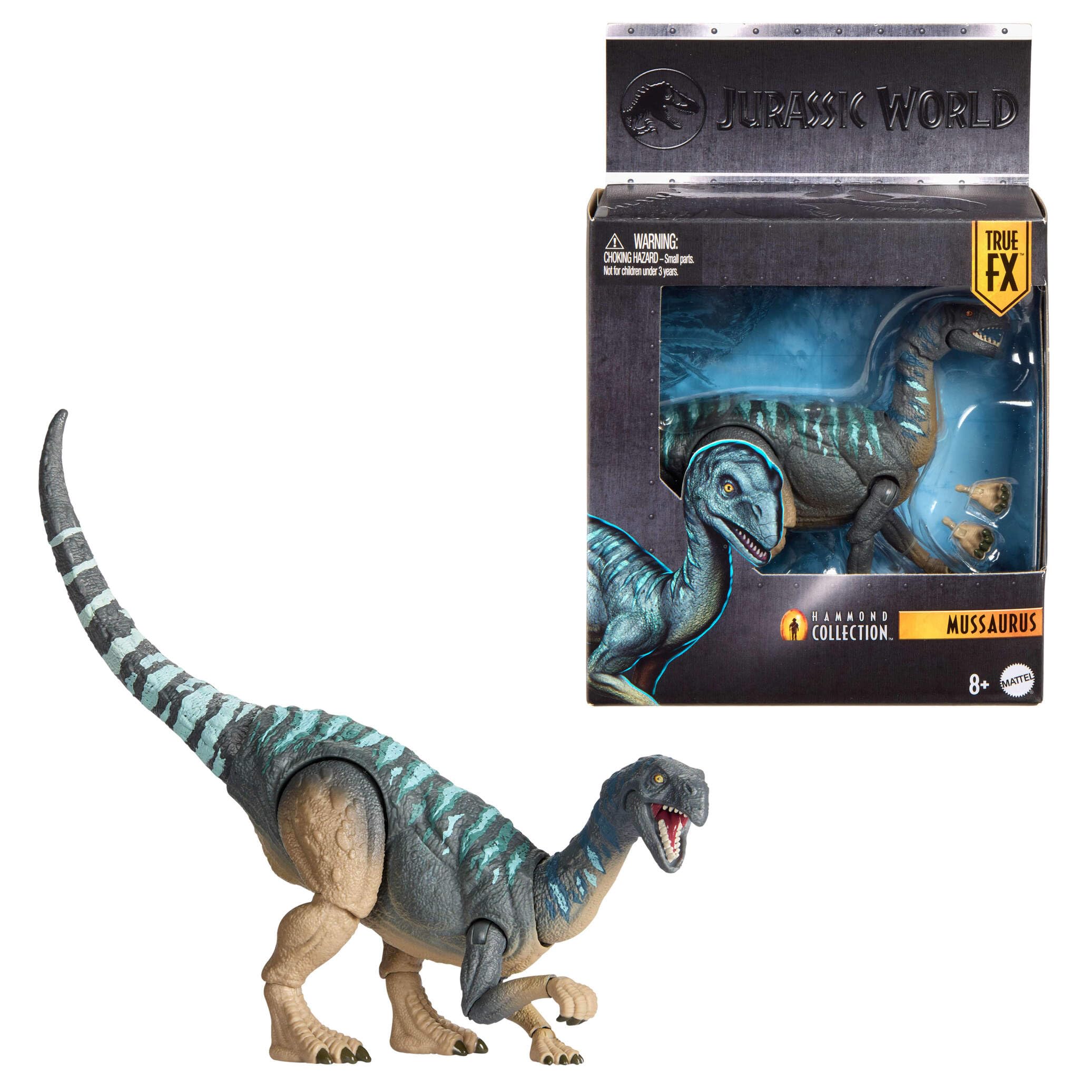Mattel Jurassic World Hammond Collection Dinosaur Action Figure Mussaurus, Premium Design with Realistic Eyes