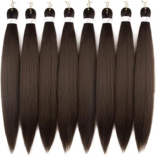 Pre-stretched Braiding Hair Professional Easy Crochet Braid Hair 26 Inch 8 Packs Hot Water Setting Soft Synthetic Braiding Hair Extension for Twist Senegalese Crochet Hair (26 inch, 4#)