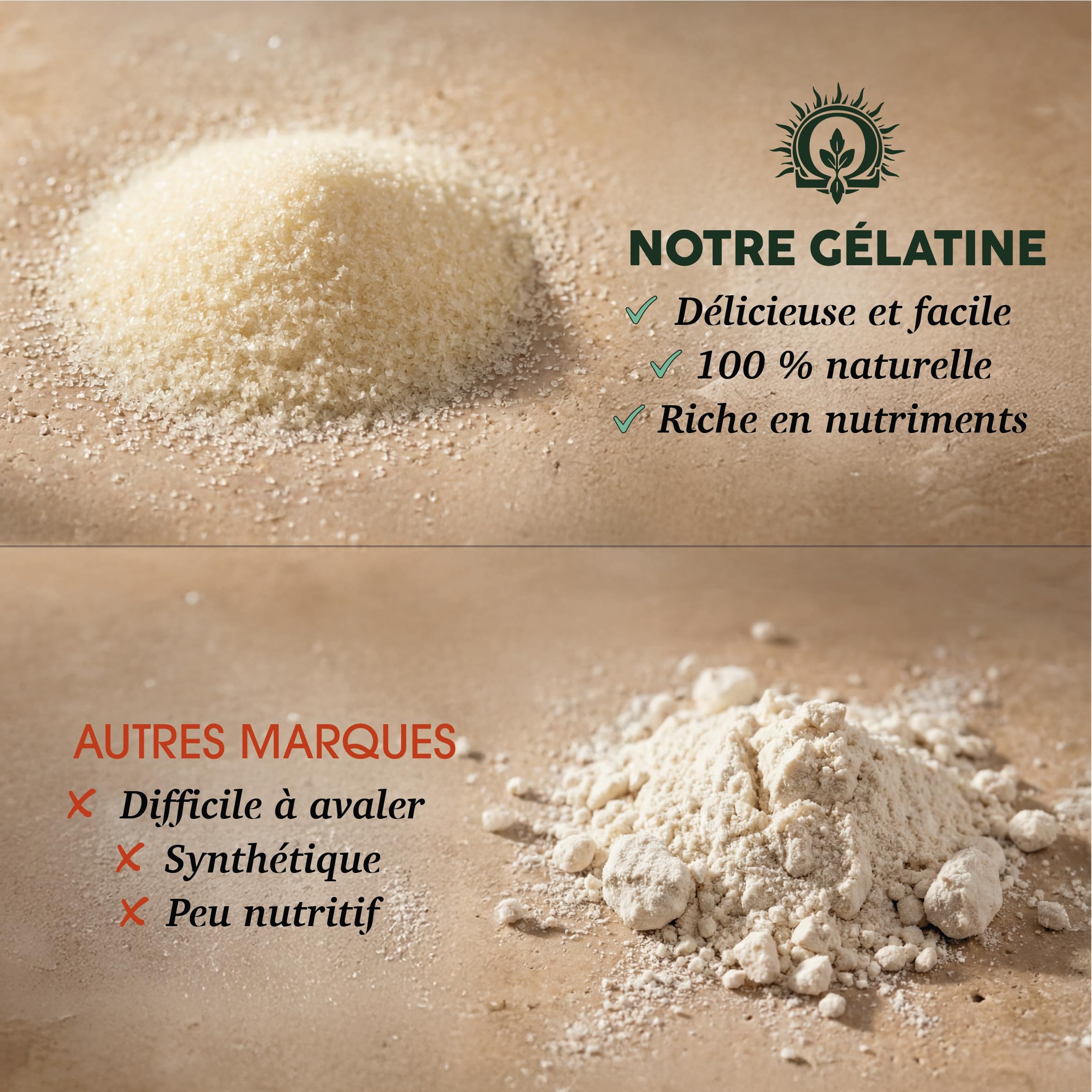 Gélatine Bovine 500 g - Poudre De Collagène Naturelle Pour La Santé Des Os Et Du Système Digestif - Gélatine De Bœuf En Poudre - Épaississant Alimentaire Pour La Cuisine, Les Bouillons Et Les Ragoûts