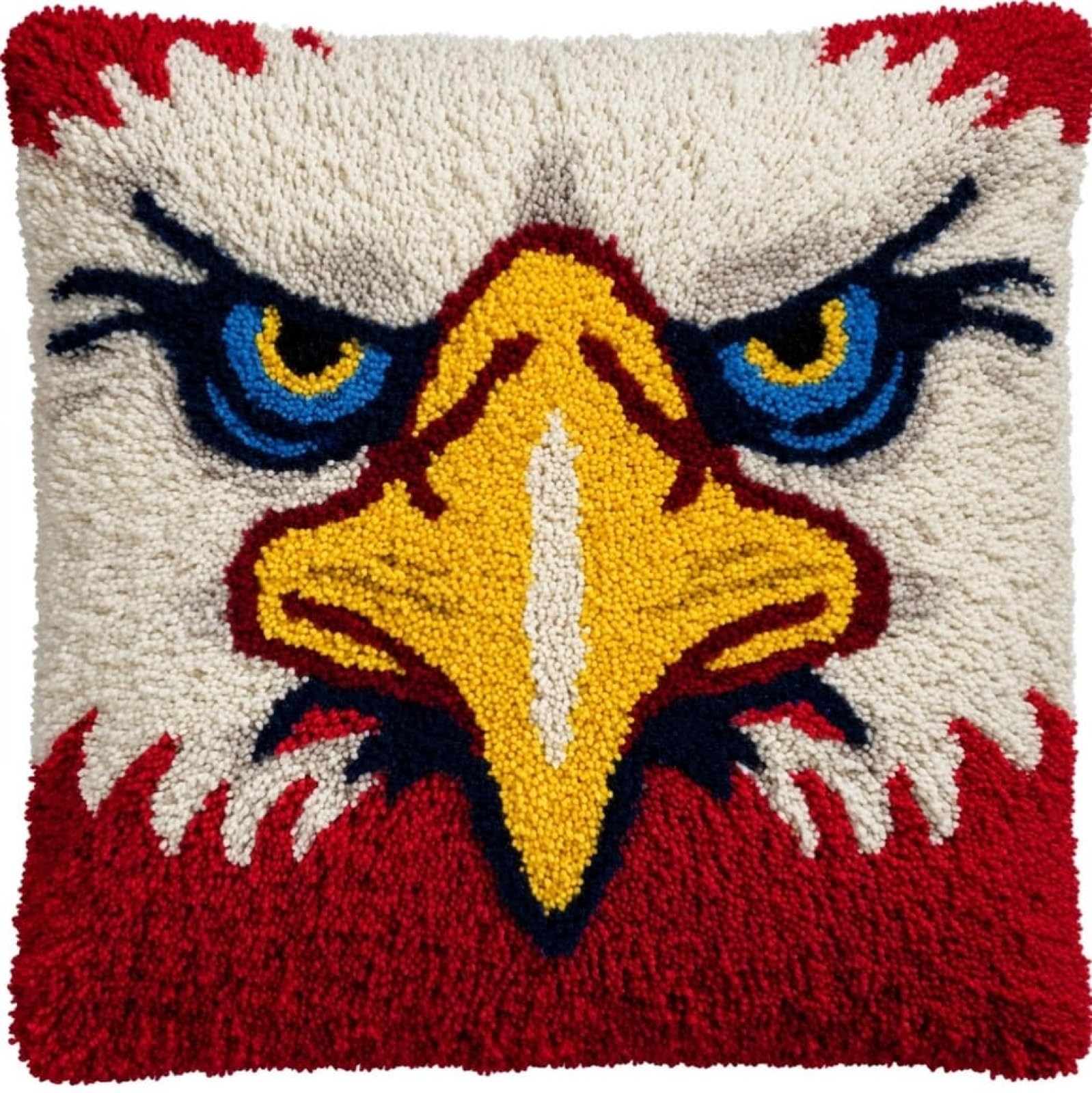 AxiangziK Latch Hook Cushion Kit for Adults & Beginners,Bald Eagle (Animal Bird)