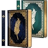 CAGIE 2 Pack 320 Pages Thick Hardcover Journaling Notebooks Vintage Leather Journal for Women Men A5 College Ruled Journals for Writing with Gift Box, 5.7 x 8.3 in, Blue, Dark Green