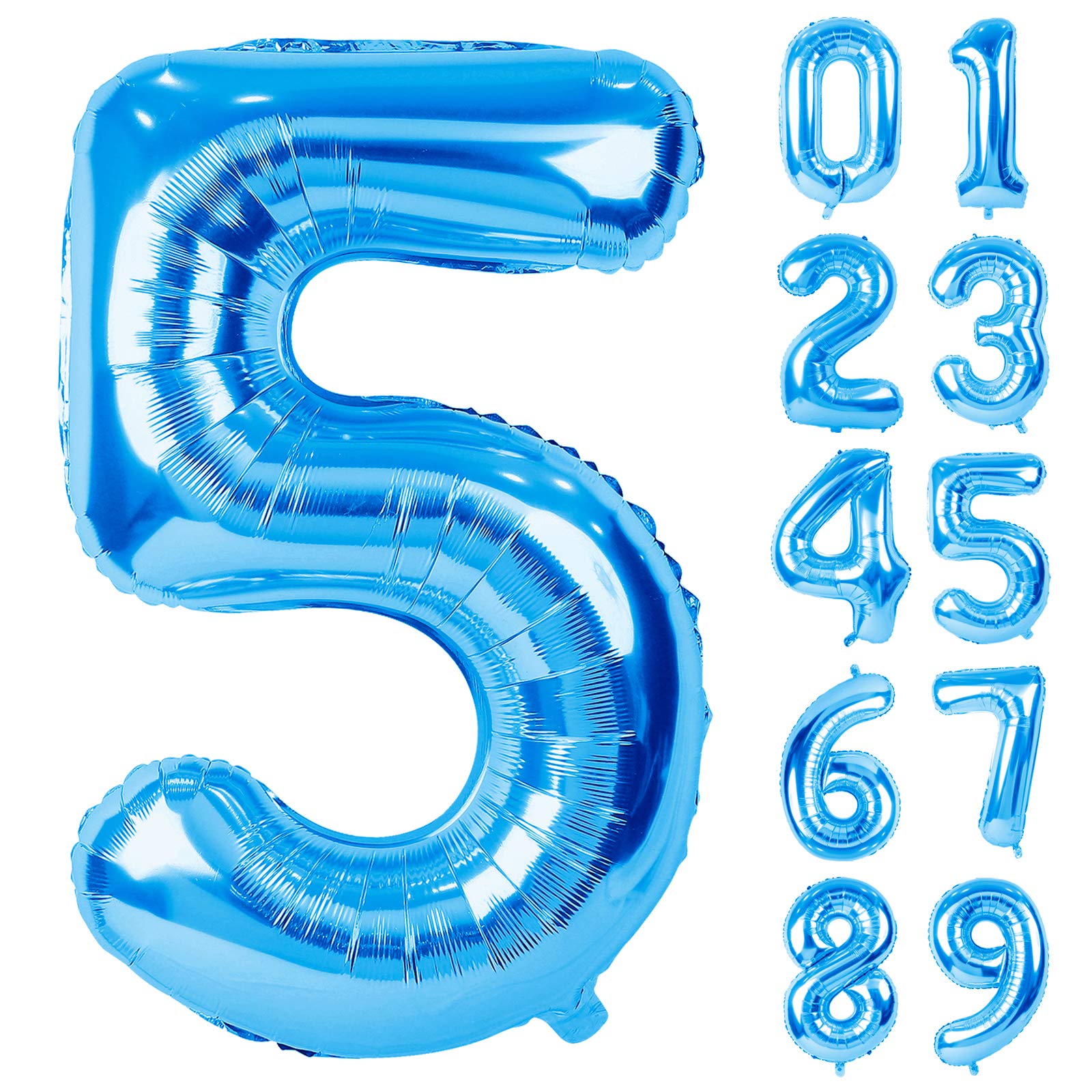 ナンバーバルーン【5】 Amazon | EXGOX 数字 バルーン 大きい ブルー 誕生日 ナンバー 5