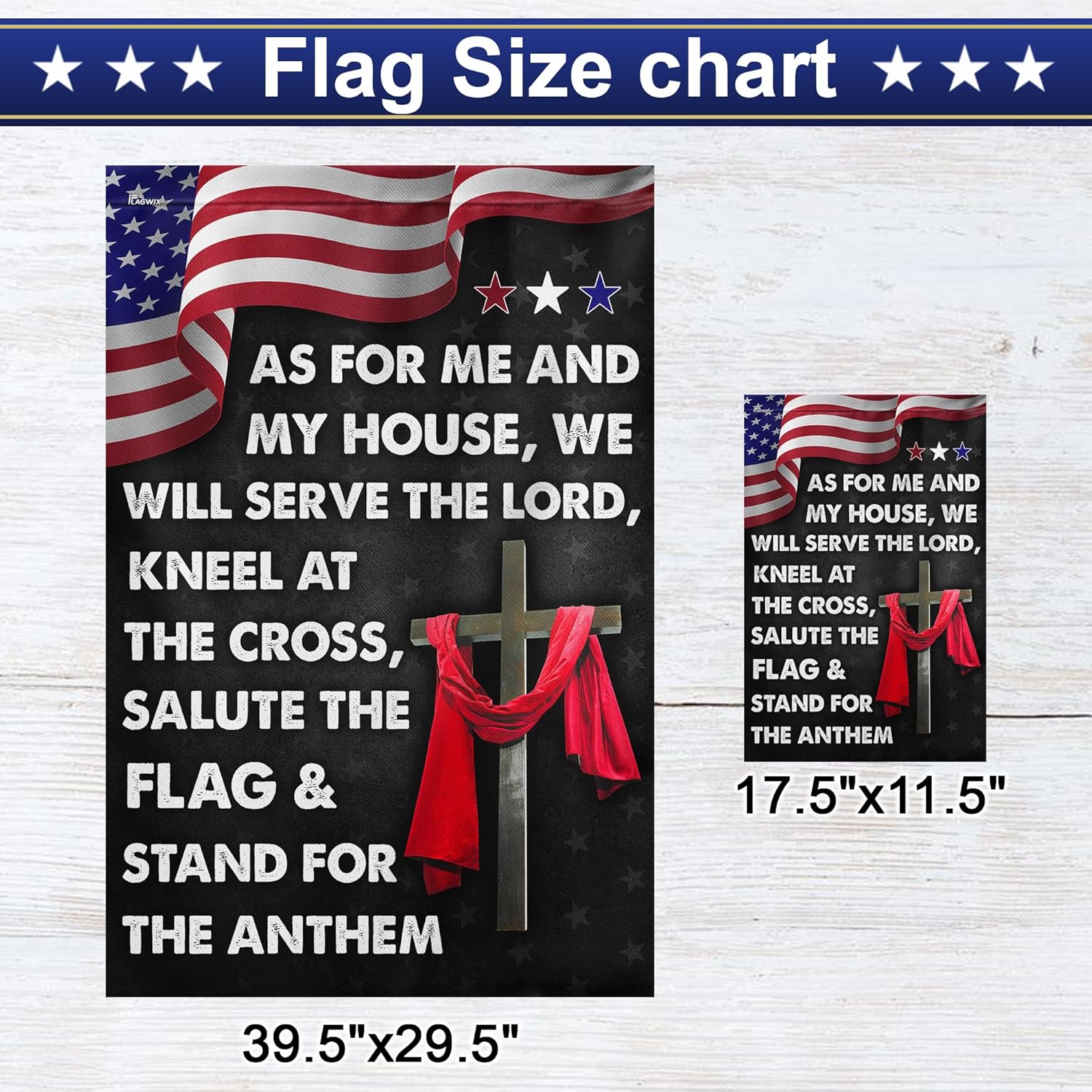 FLAGWIX Outdoor Christian Flag - As For Me And My House Flags for Outside 29.5" x 39.5" - Christian Flags for Home Garden Decor, Outside Decorations for Yard