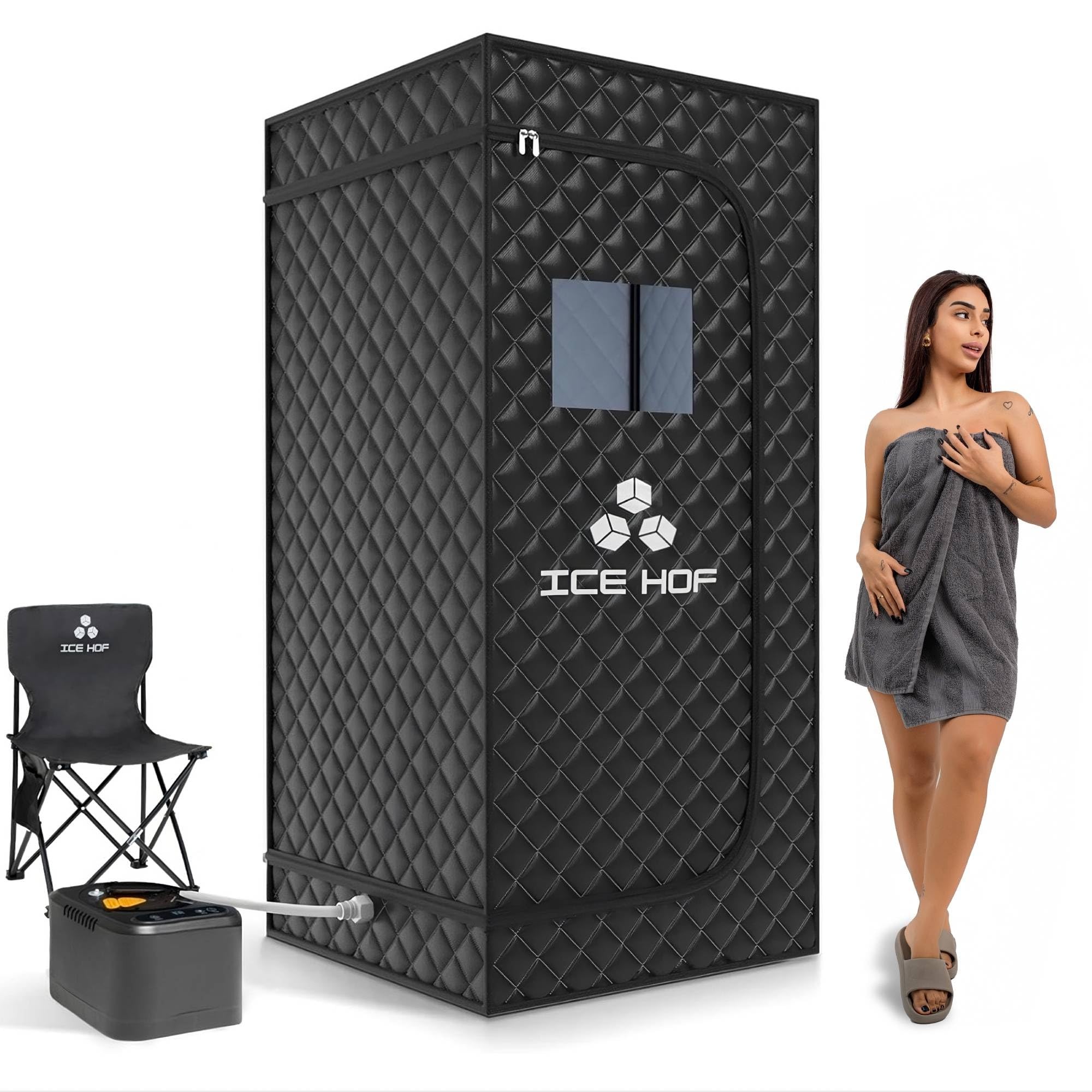 Ice Hof® Sauna Portatile a Vapore, Mini Sauna Box per Casa, Bagno Turco da Casa Interno, Sauna Home per Relax e Benessere, Sauna da Esterno Portatile