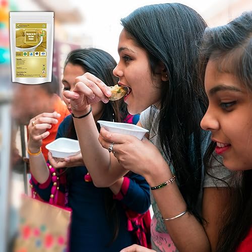 Miniatura 4 de Neotea Gol Gappa 500 GM (17.63 oz)  Monedas Pani Puri de trigo  Listo para cocinar  Totalmente natural, vegano, sin OMG  Origen indio  Rápido y