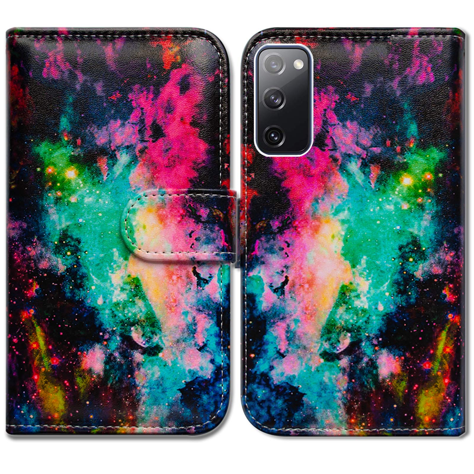 Case for Galaxy S20 FE 5G, Colorful Universe Sky Leather Flip Case Wallet Cover with Card Slot Holder Kickstand for Samsung Galaxy S20 FE 5G / S20 Fan Edition
