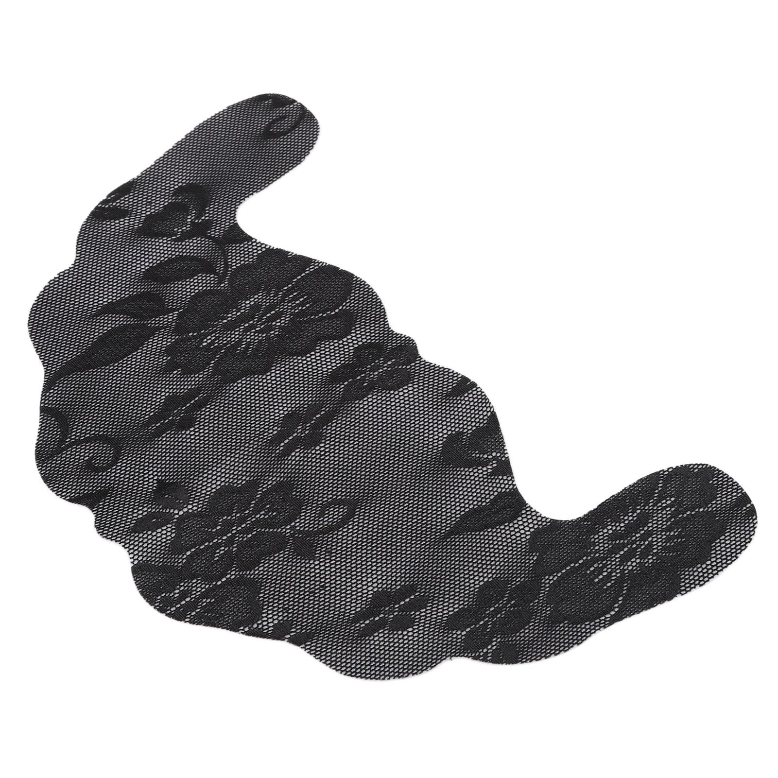 Autocollants de Cache-tétons, 5 Paires de Soutien-gorge en Dentelle Jetables pour Femmes en Forme de U, Cache-tétons en Dentelle Adhésive Fine et Respirante pour une Fête (BLACK)