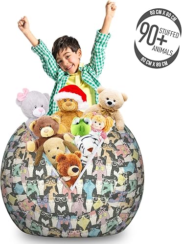 Miniatura 153 de Ambesonne Bolsa de juguetes de almacenamiento para perros, patrón con cachorros de raza pura, Bichon Pug Spitz Dachshund Poodle Shih Tzu, Rosa y