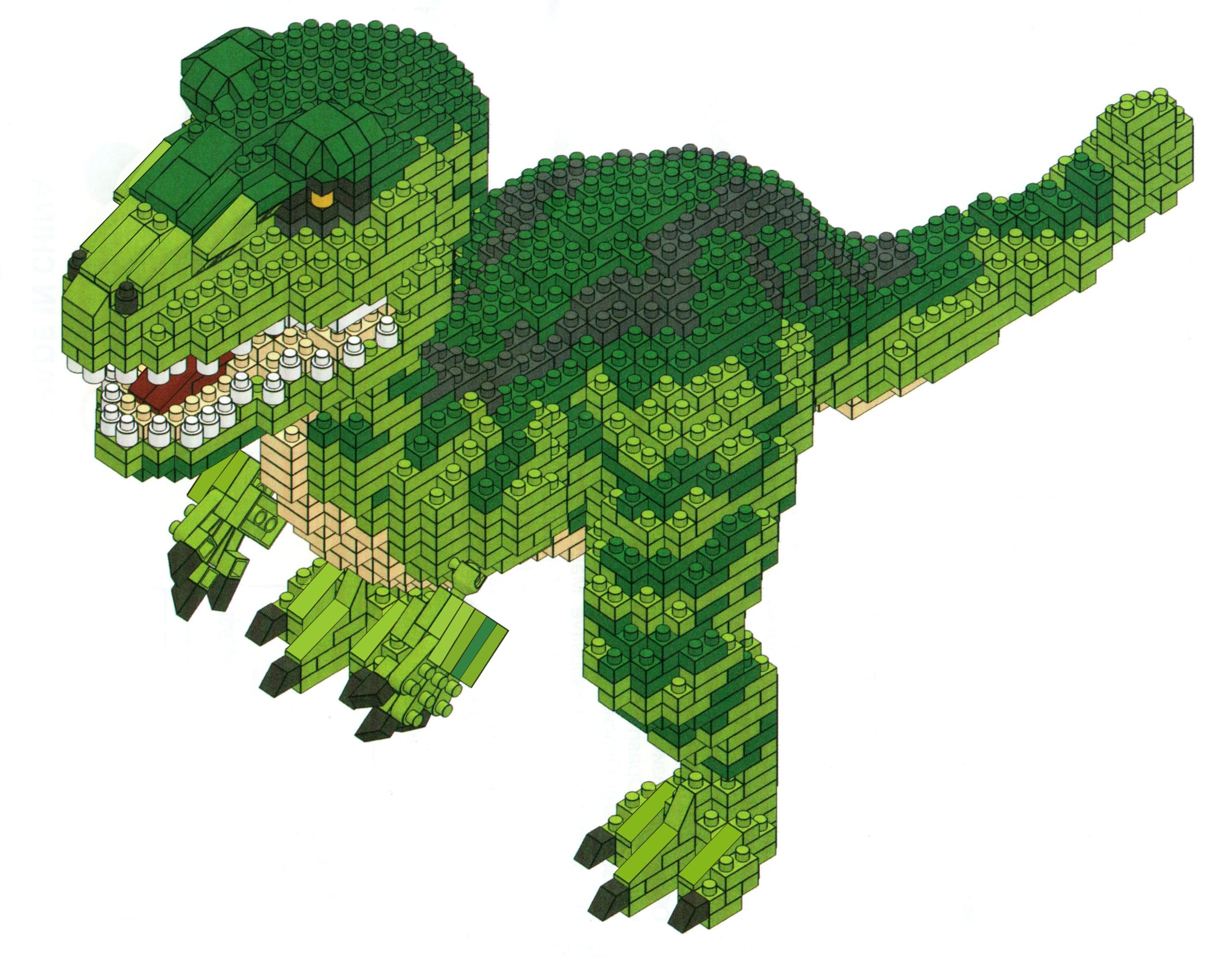 Kit de Construcción con Bloques en Miniatura. Figura Coleccionable para Armar. Pasatiempo Creativo Adultos y Niños. Dinosaurio Velociraptor