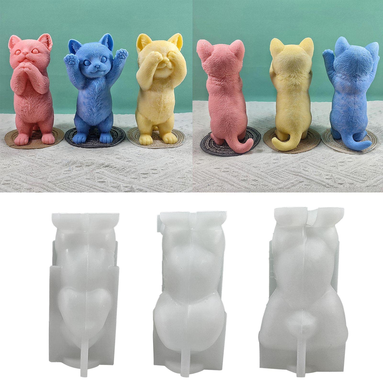 3D stojący silikon urocze zwierzę mydło żywica tynk forma do robienia czekolady narzędzie do pieczenia ładny prezent forma gipsowa