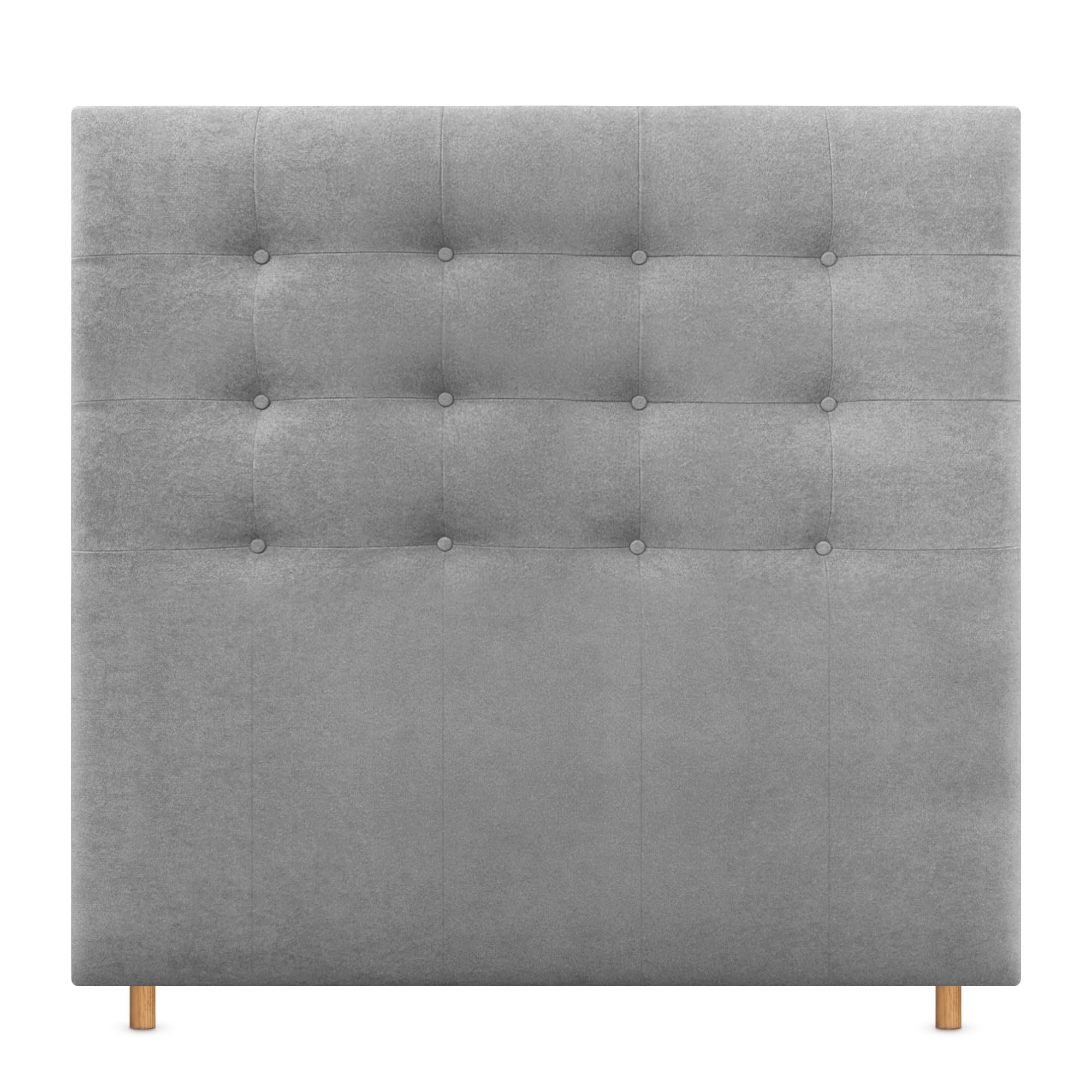 DHOME Cabecero, Cabezales de Cama Capitoné hasta el Suelo. Cabezal tapizado ACUALINE Tela y Polipiel. Cabeceros de Cama Matrimonio e Individual (Tela Gris, 160cm (Camas 150/160))