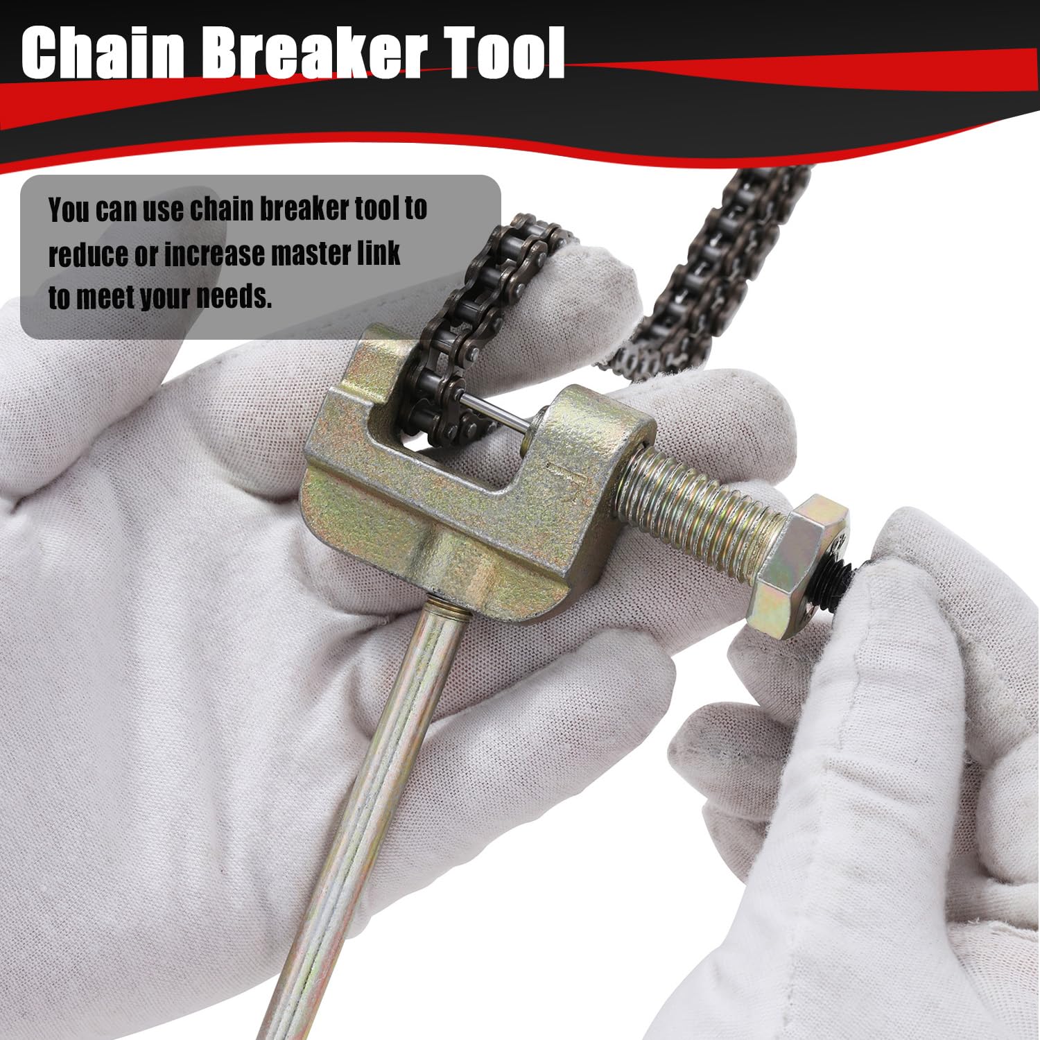 KAMIER #25 Drive Chain 126 Links with Chain Tensioner Adjuster Kit Replacement for Razor MX350 MX400 SX350 ZR350 Dirt Rocket Bike Kids Electric Motocross Off Road Roller Chain Breaker Heavy Duty Parts