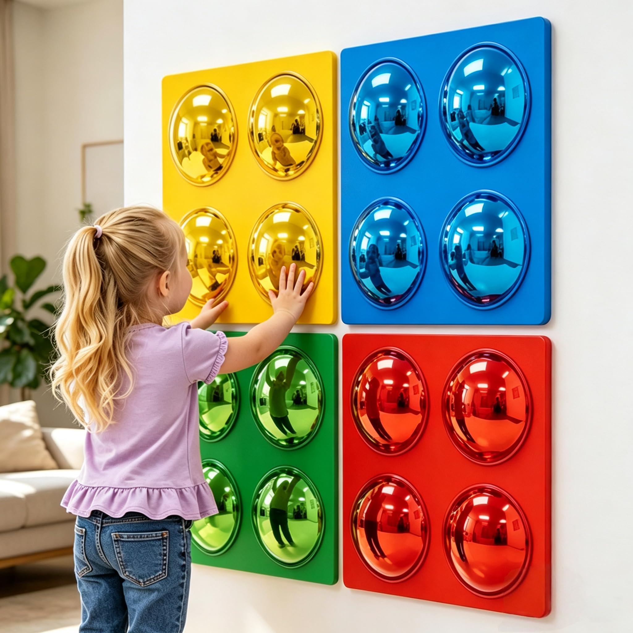 4 Pack Sensory Mirror Set, Autism Sensory Equipment 33×33cm (13×13in)