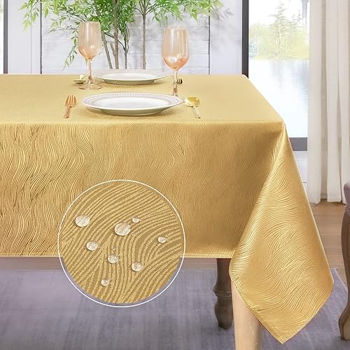 Softalker Mantel rectangular de jacquard de Navidad, diseño de remolino, impermeable, resistente a las manchas, sin arrugas, peso pesado, para