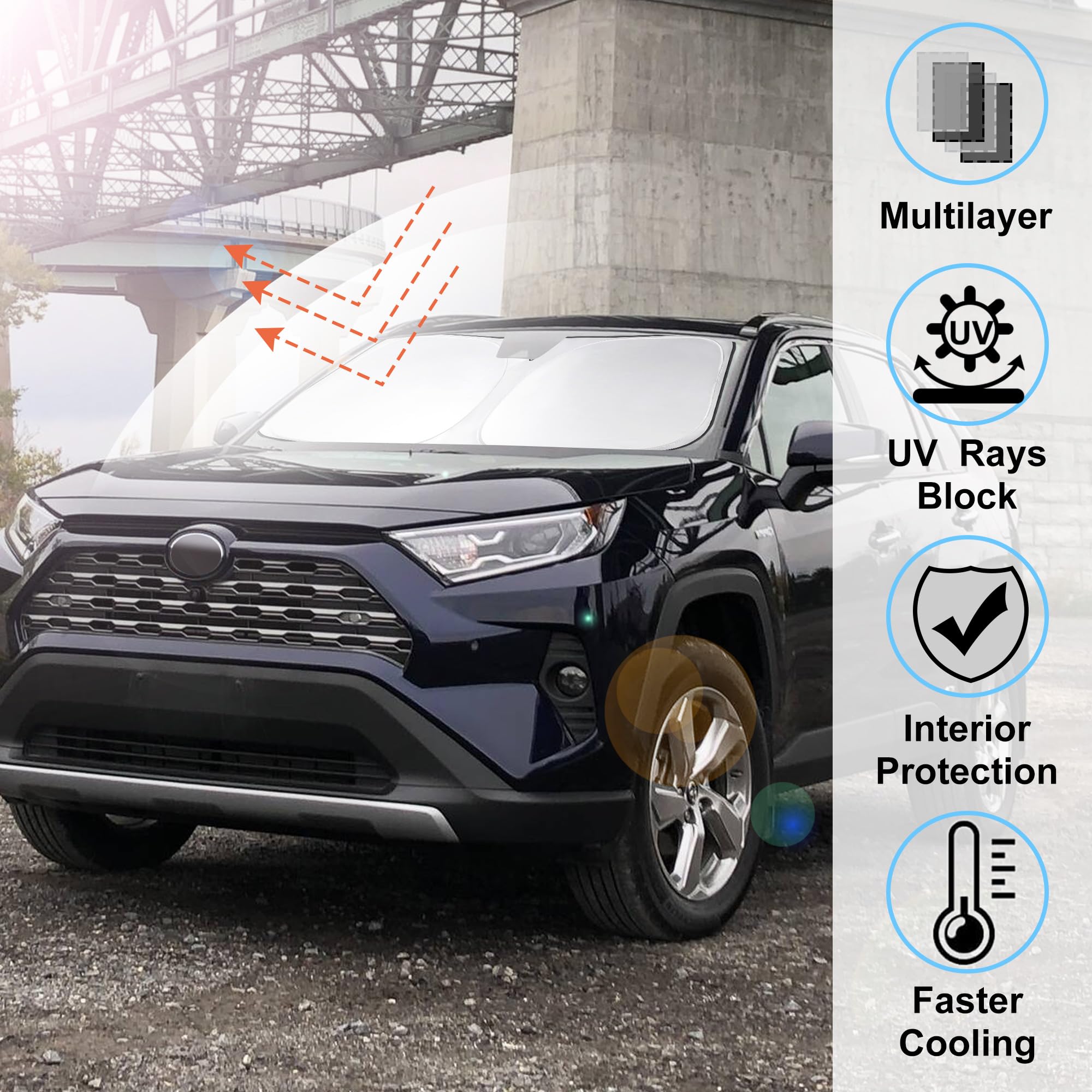 Parasol para parabrisas, accesorio para interior de automóvil, protección solar contra el calor