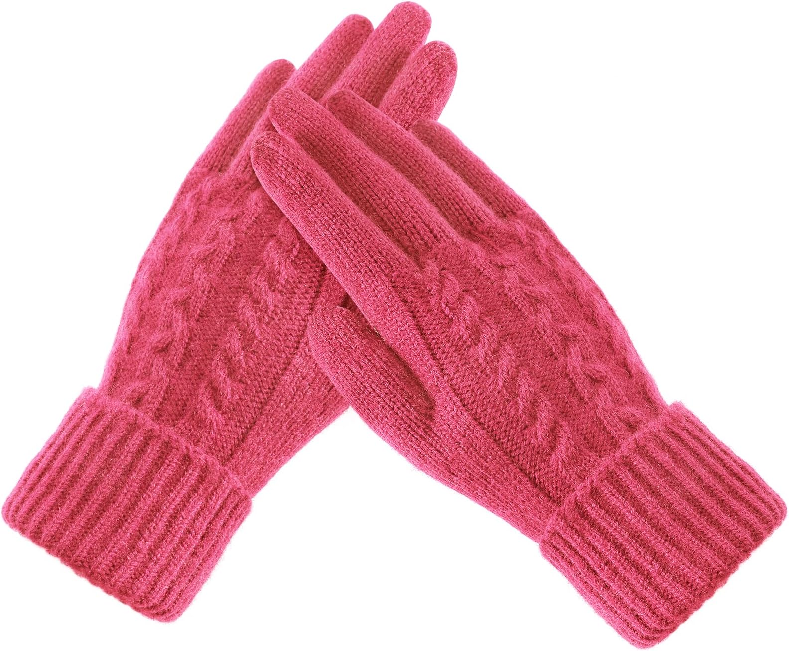 Womens Winter Gloves, Warm Thick Lined Touchscreen Gloves, Elastic Cuff Knit Gloves for Women Men Cold Weather
