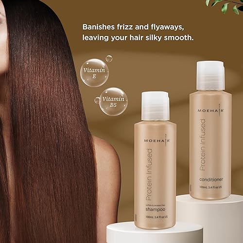 Miniatura 6 de Moehair Juego de champú y acondicionador con infusión de proteínas tamaño de viaje 34 onzas líquidas Combo-Protein-34 onzas líquidas
