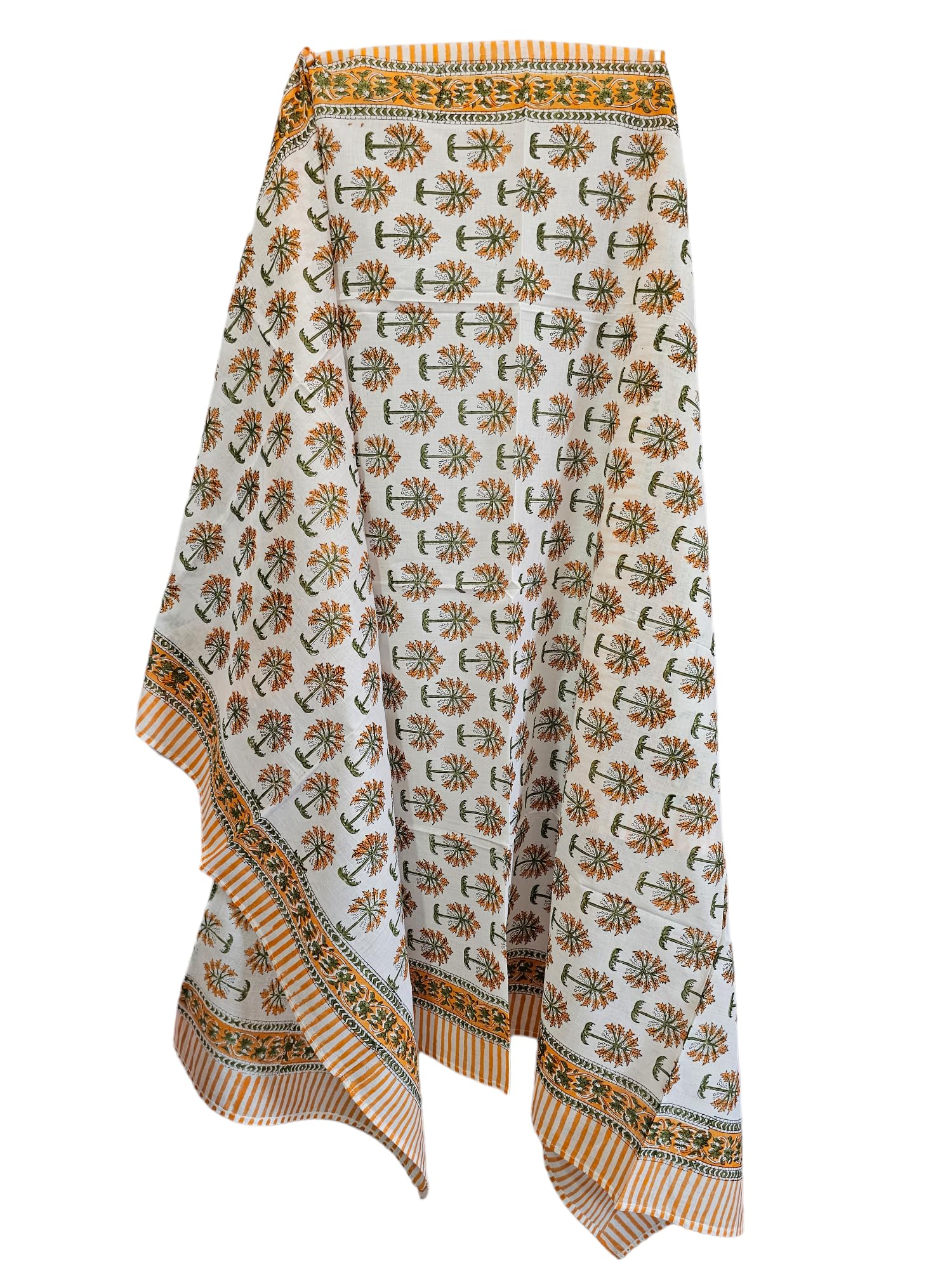 Pareo de algodón natural para mujer con estampado de bloques multicolor ss099 6