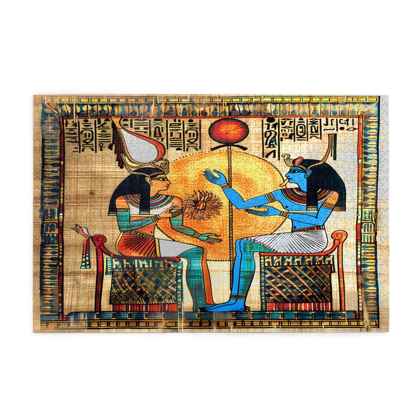 Mexpekil 1000 Pieces Jigsaw Puzzles for Adults Egyptian Egypt Papyrus Women Wooden Puzzles Challenging Puzzle Games for Teenagers Gifts
