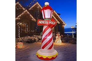 Juegoal 6 FT Christmas Inflatables Outdoor Decorations, Light Up Peace Sign Christmas