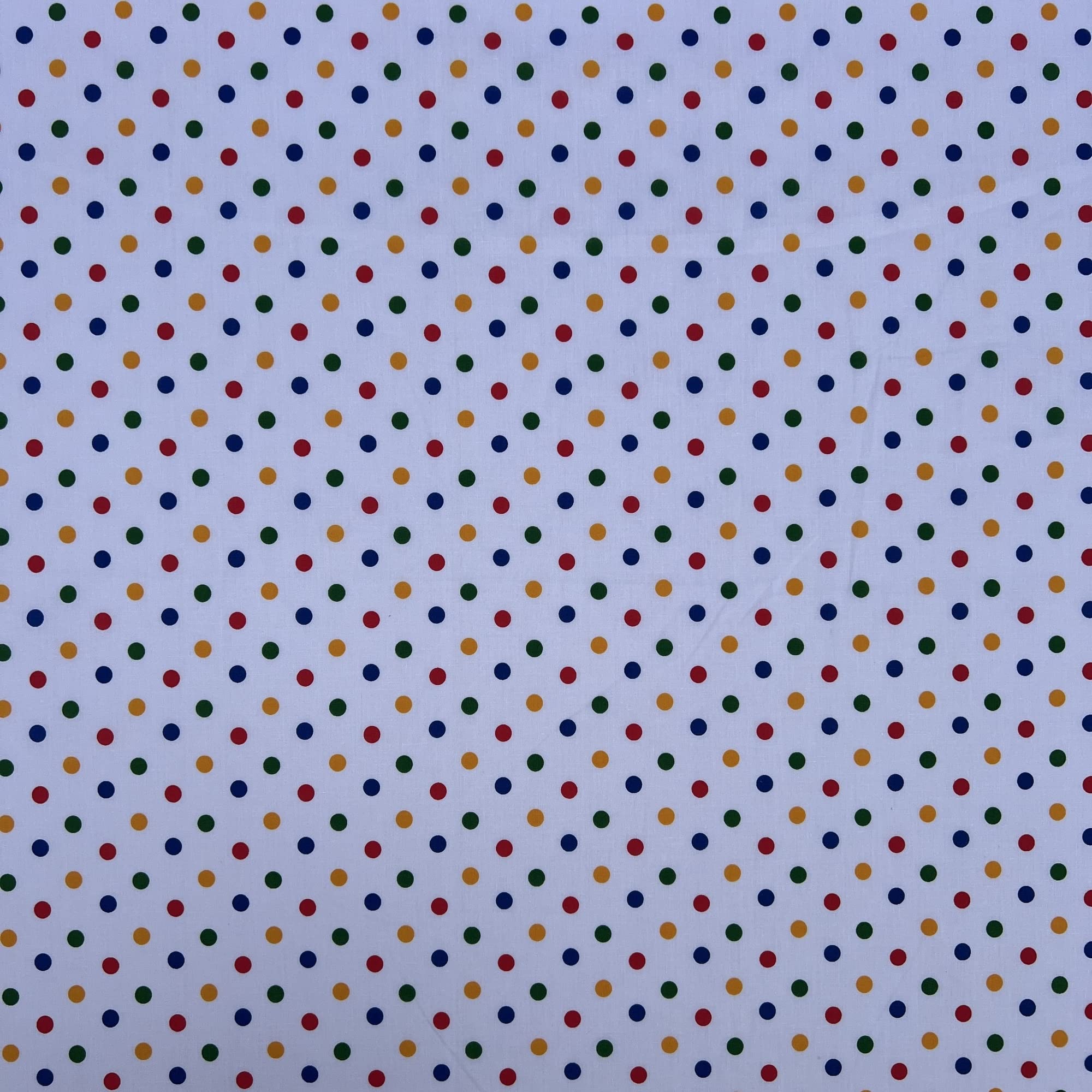 Printed Polycoton Poly Cotton Multi Spot Polka Dot Design Novelty Children's Kids Dress Craft Bunting Fancy Dress Sewing Fabric Material | 45" - 112 cm Wide (per Metre, Multi Spot Small)