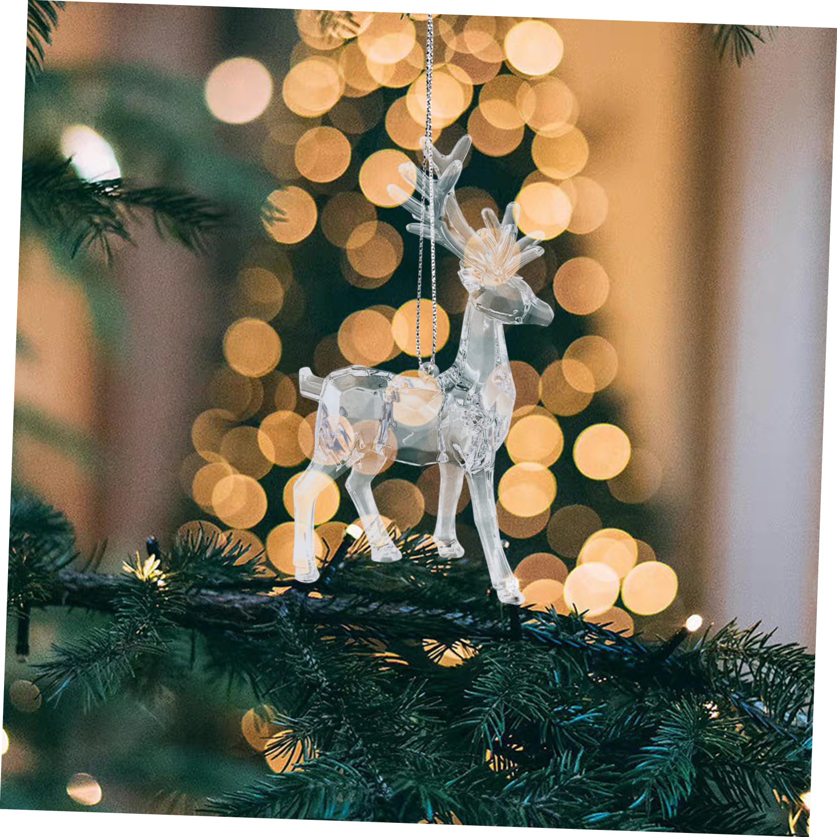 10piezas Esculturas De Acrílico De para Decoración Navideña Adorno De Elk Transparente para y