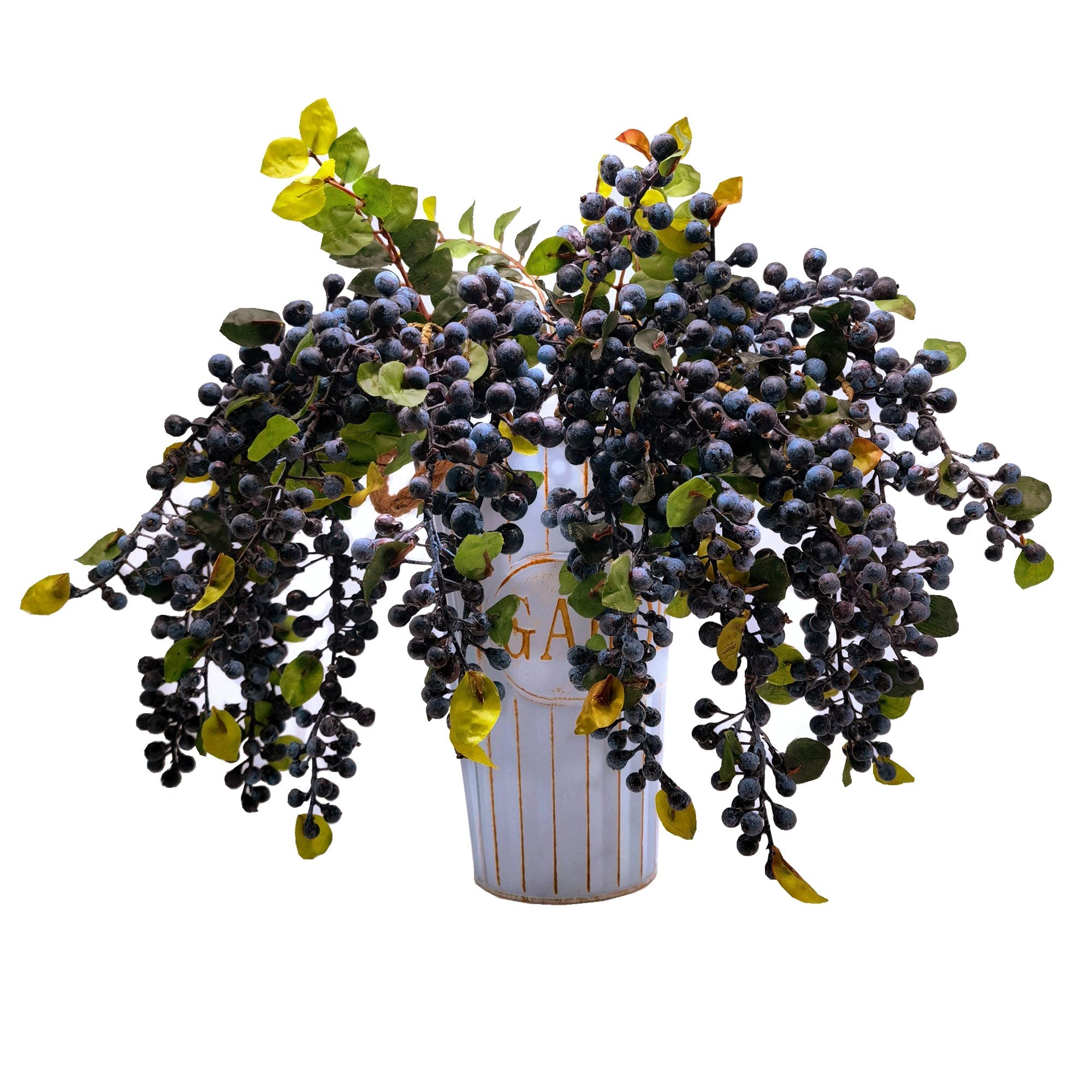 M2cbridge 2 Pcs Artificial Berries Plastic Foam Blueberry Christmas Picks Floral Arrangement 23" Tall (Blue) - Image 2