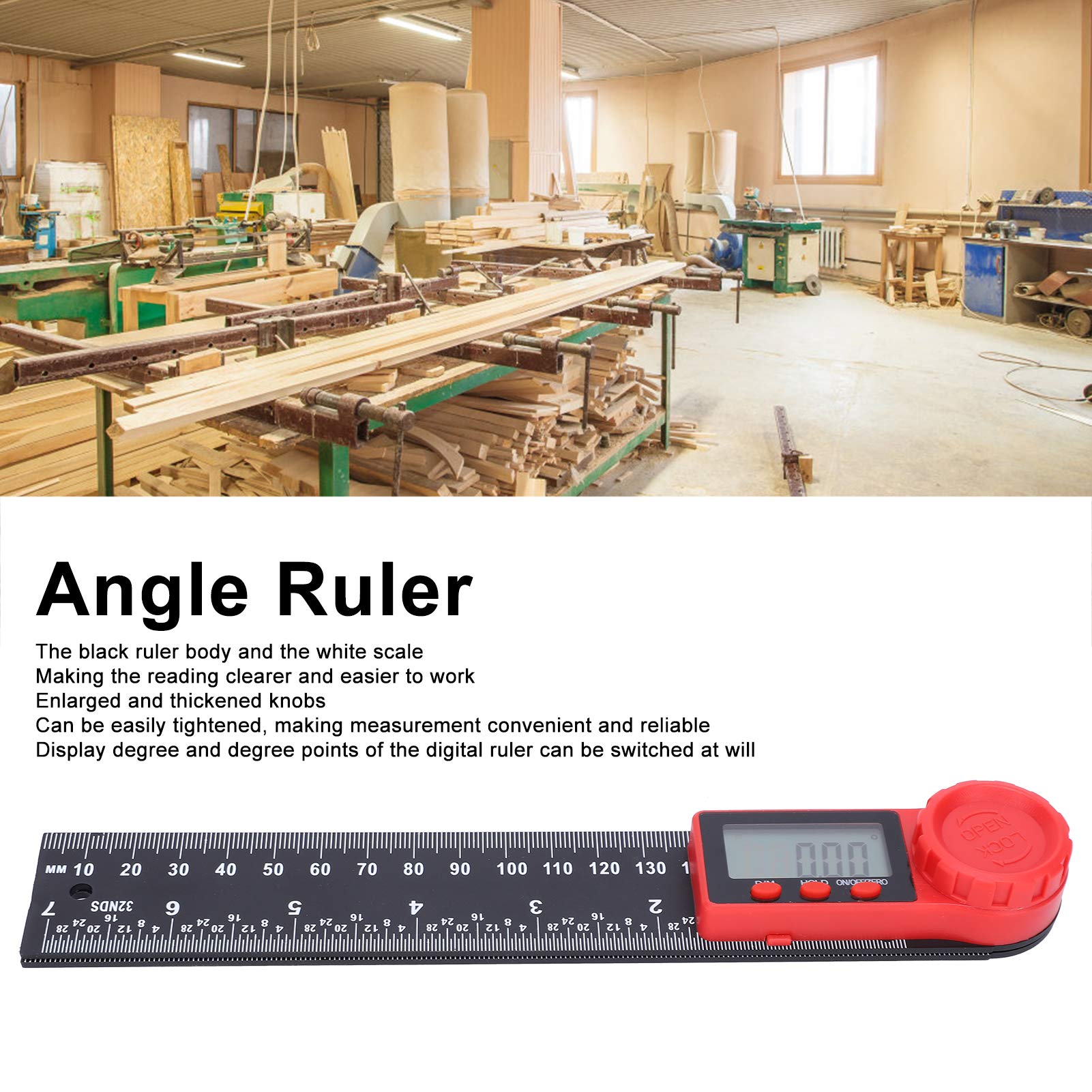 lvifloae Digital Angle Finder Electronic Angle Ruler 360 Degree Protractor Ruler Angle Length Measuring Tool Construction Tools with LCD Display for Carpenters,Woodworkers,Fabricators - Image 2