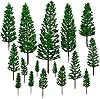 16pcs Model Trees Mixed, Mini Pine Trees Model Tree Diorama Tree Miniature Landscape Trees for DIY Train Scenery Landscape Natural Green