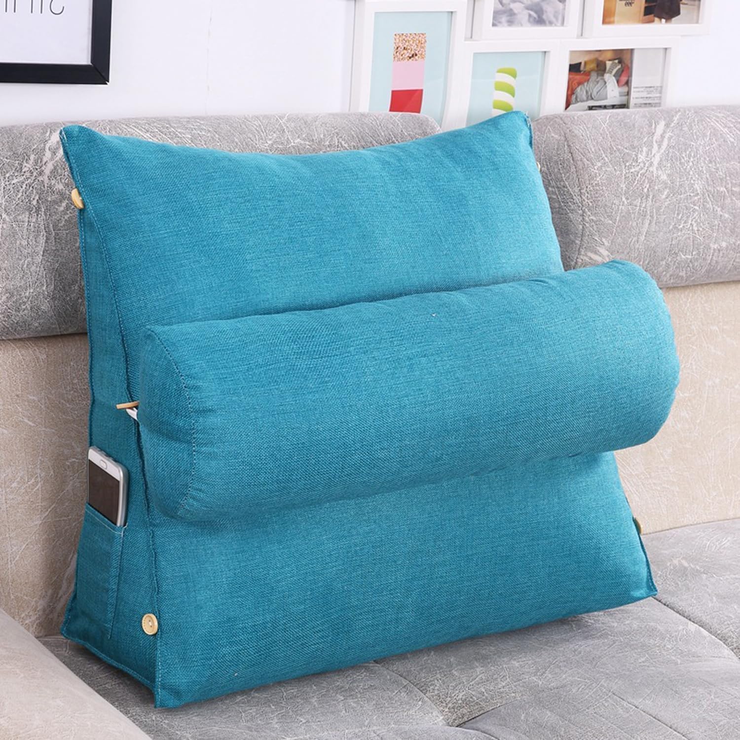 Coussin de chevet durable en tissu premium pour dossier de lit 60x20x50cm