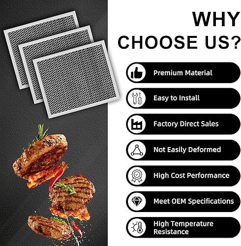 Miniatura 6 de 97007696 Filtro de repuesto para campana de ventilación B.Roan (10.5 x 8.75 pulgadas) (paquete de 3), aplicable a filtro de ventilación de horno,