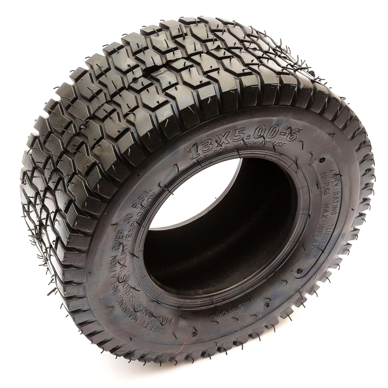 13x5.00-6 Tyre Ride On Lawn Mower 4 Ply Grass Safe Turf Tread Tubeless 200kg Capacity