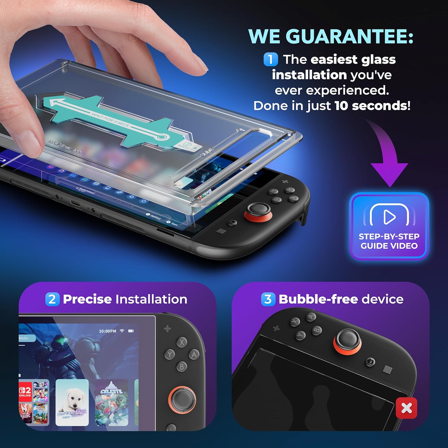 Deppa [2 Pack Screen Protector for Nintendo Switch 2 (2025) with Easy-Fit Alignment Tray, Ultra HD Clear & Anti-Scratch, Anti-Glare, Bubble-Free, 3D Full Coverage 3 81L8TweAtfL. AC SL1500
