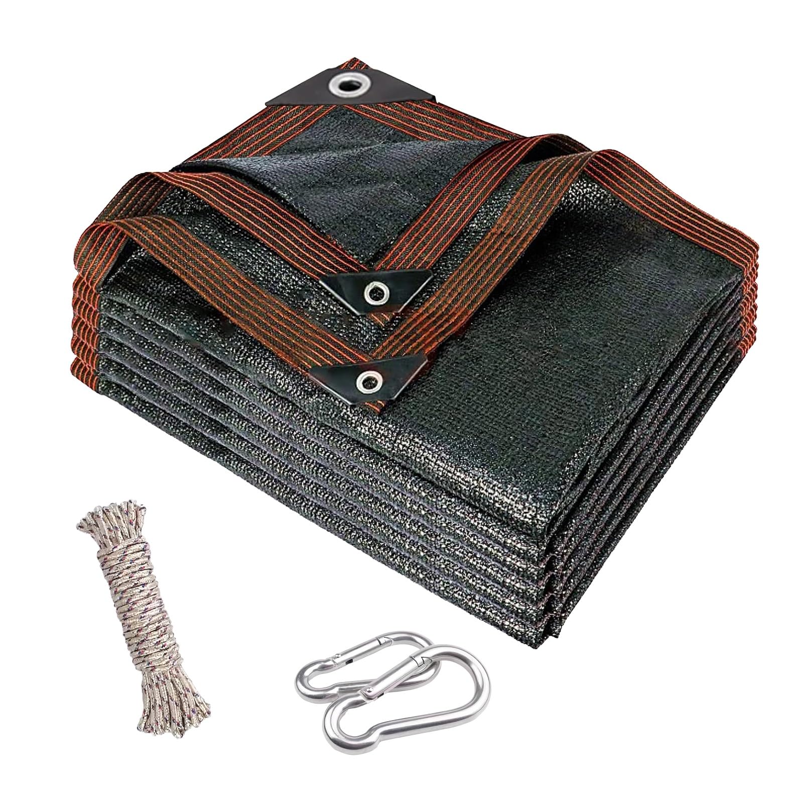 Filet ombrage noir 5x15m avec oeillets et clips pour jardin