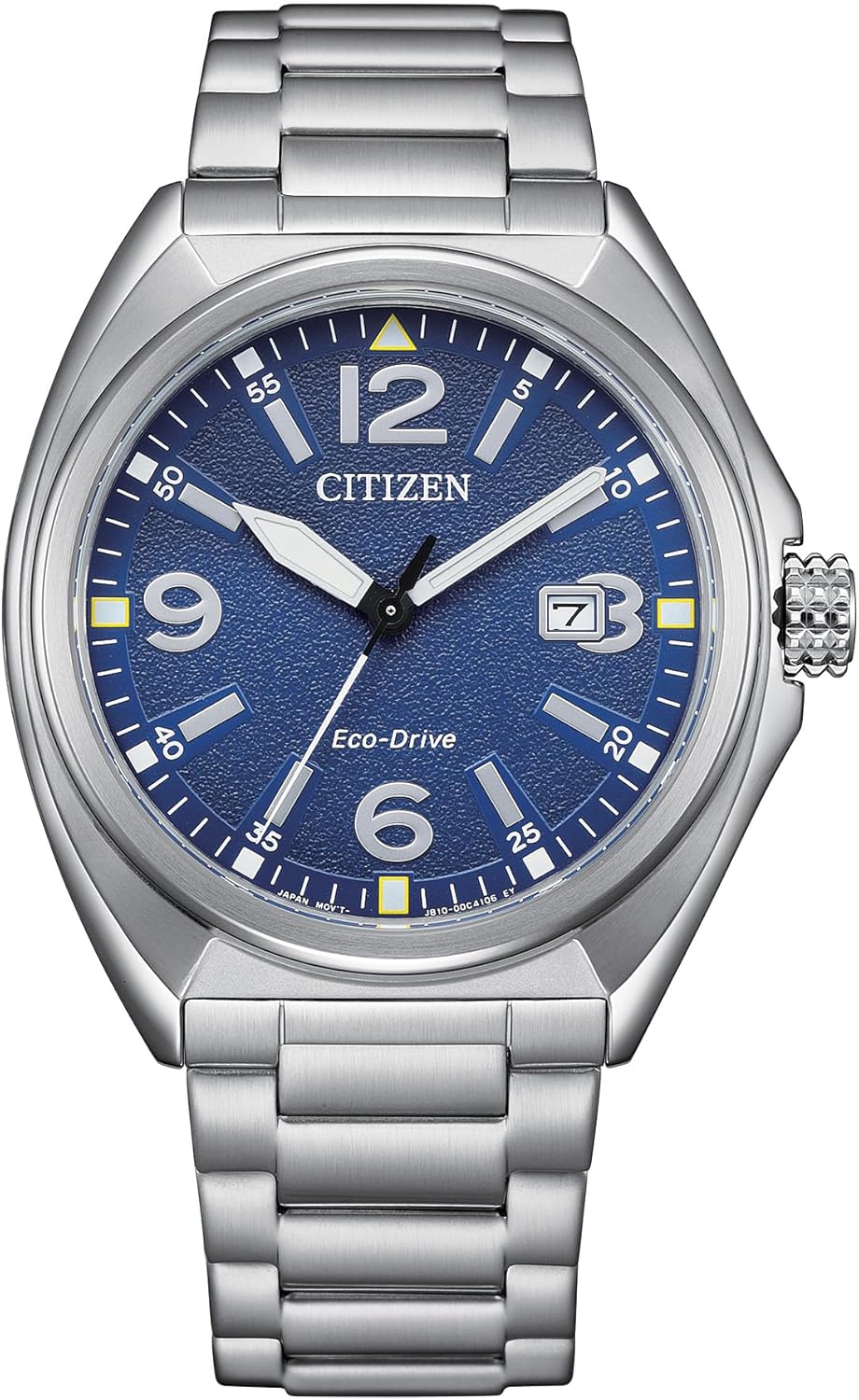 Citizen Men’s Eco-Drive Sport Casual Watch, Silver-Tone Stainless Steel Bracelet, Blue Dial, 3 Hand, Date (Model: AW1571-76L)