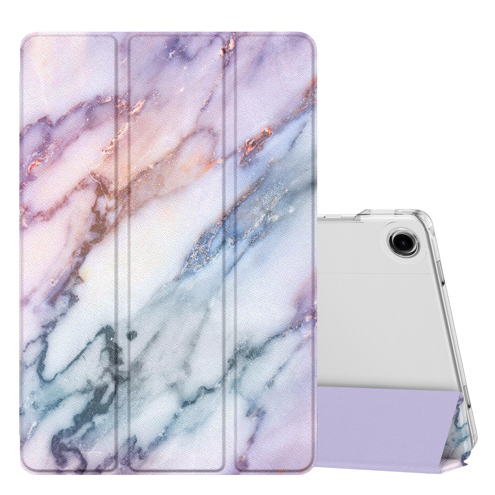 MoKo Slim Case for Samsung Galaxy Tab A11+ Plus/ A9+ Plus 11 Inch | Smart Stand Hard PC Translucent Back Shell Cover for Galaxy Tab A11+/A9+ Tablet, Auto Sleep/Wake, Purple Marble