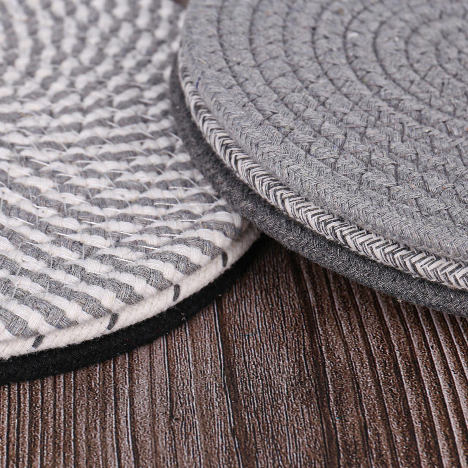 5 Sottopentola Rotondi Intrecciati In Cotone 12 Cm - Set Sottobicchieri Tovagliette Per Piatti Caldi E Tazze - 2