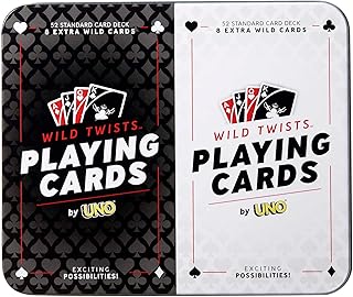 Sponsored Ad - Wild Twists Playing Cards by UNO Brand 2-Pack in Storage Tin, 2 Sets of a Standard 52-Card Deck Plus 8 Spec...