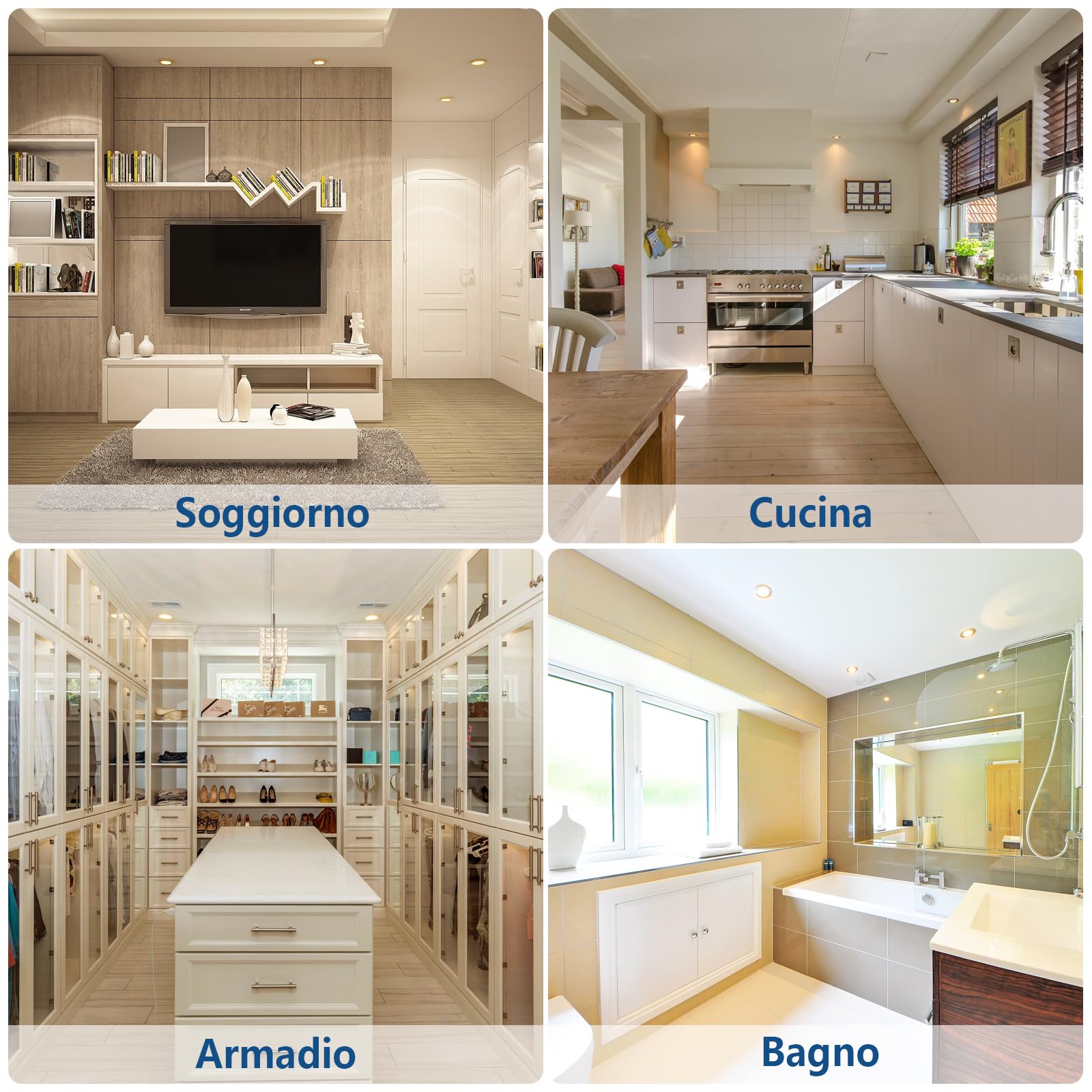 HiBay 10x Faretti Led da Incasso per Cartongesso 7W Faretti Led Soffitto Incasso 850LM,3000K Bianco Caldo,220V Bianco IP44,Foro Ø60mm-65mm per Cucina,Esterno