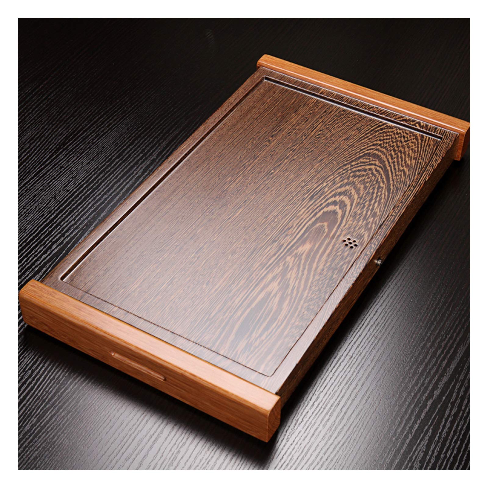 Plateau à thé japonais/chinois en bois avec tiroir Kung Fu GongFu Plateau de service avec réservoir de drainage Idéal pour la maison et le bureau (couleur : C)