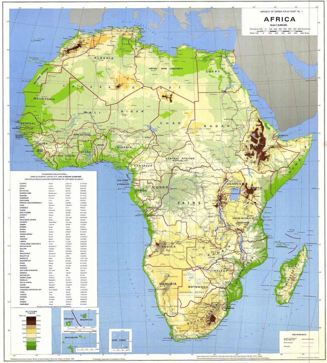 Gifts Delight Laminated 24x26 Poster: High Detailed Physical and Political map of Africa. Africa high Physical