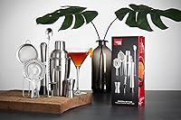 Vista 2 de Vacu Vin Cocktail Set Plus - Kit de barman de 7 piezas con herramientas de acero inoxidable - Incluye agitador, jigger, Muddler, colador, vertedor