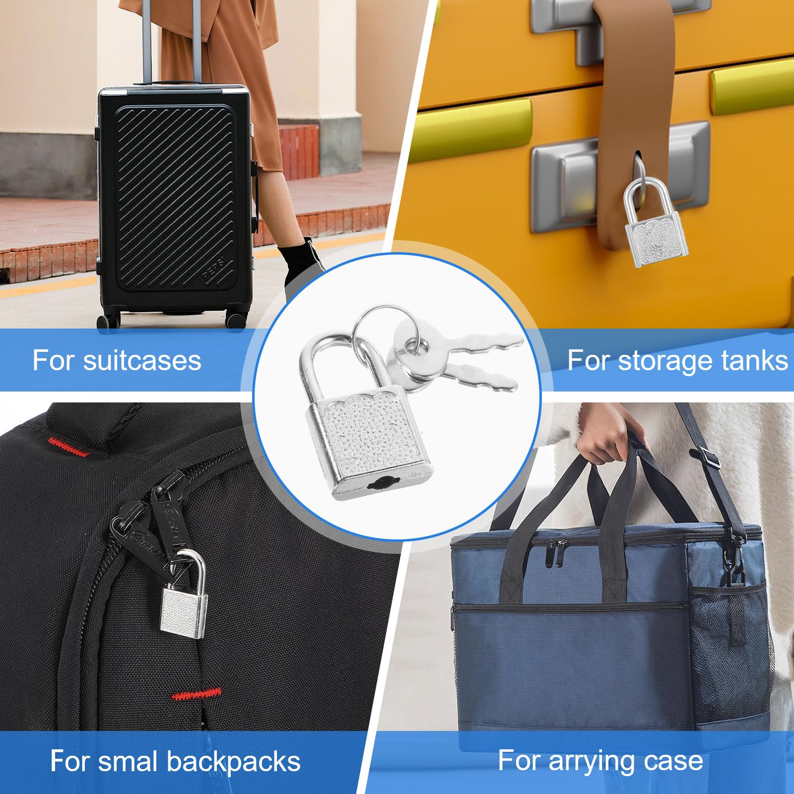 10pcs Mini Cute Diary Padlocks Mini Locks with Keys Small Luggage Locks with Keys Tiny Padlock Silver Suitcase Lock for Jewelry Boxes Travel Backpack Decor