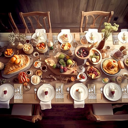 Miniatura 2 de Daily Treasures Juego de cubiertos de 48 piezas, cubiertos de acero inoxidable con asas de madera, utensilios de primera calidad, cuchillo tenedor y