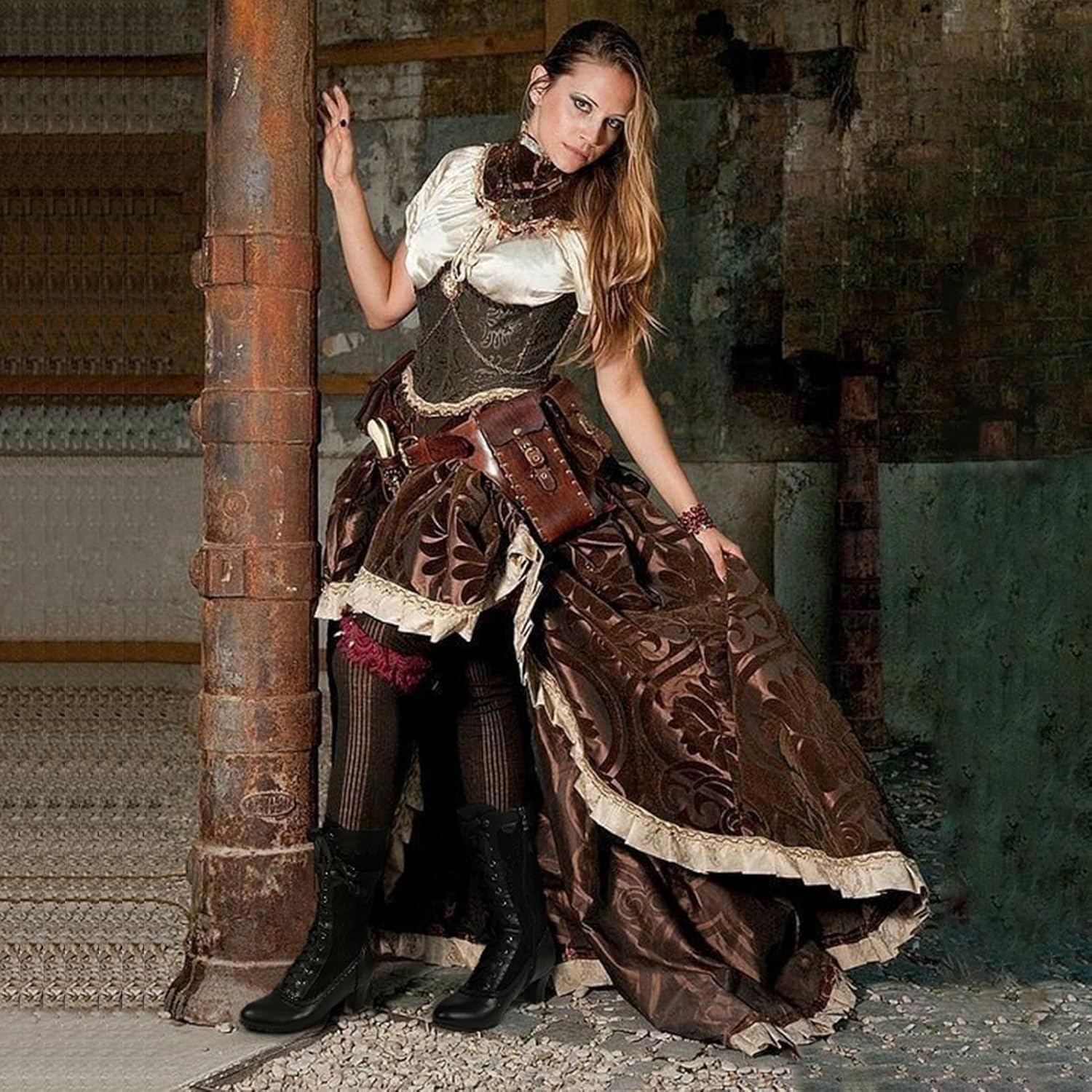 Women Vintage Victorian Boots Lace Bridal Brides Wedding Boots Mid Calf Zipper Costume Renaissance Mid Heel Dress Boots - Image 2