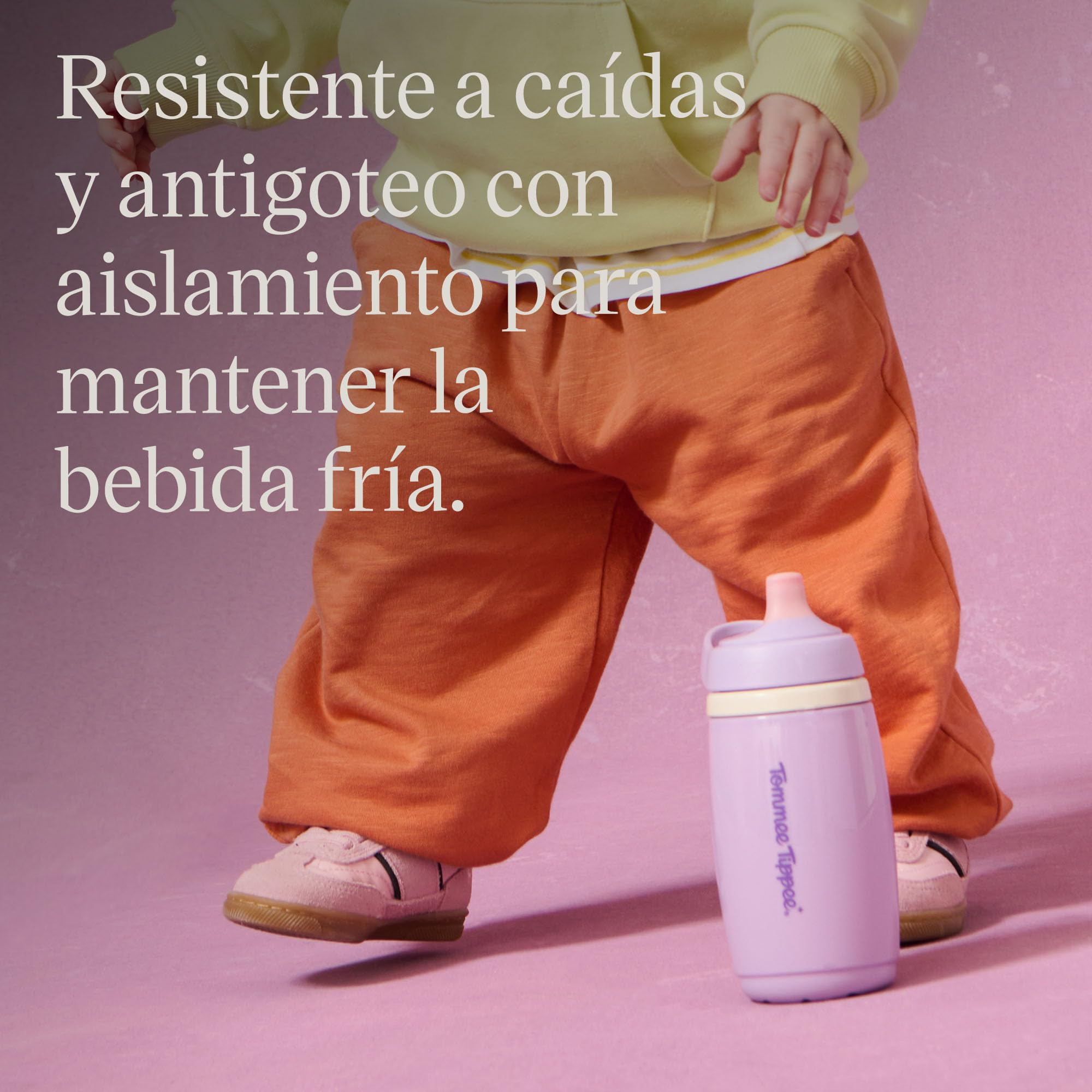 Tommee Tippee Vaso Isotérmico con Boquilla, 266ml, Botella de Agua Antigoteo para Niños a Partir de 12 Meses, con Aislamiento para Mantener la Bebida Fría, Azul y Amarillo, Pack de 2