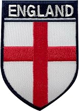 England Flag Shield Patch Iron Sew On T Shirt UK GB Football Embroidered Badge